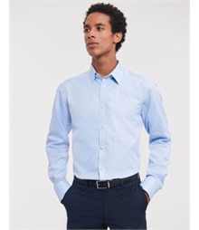 Russell Collection Mens LS H'Bone Shirt